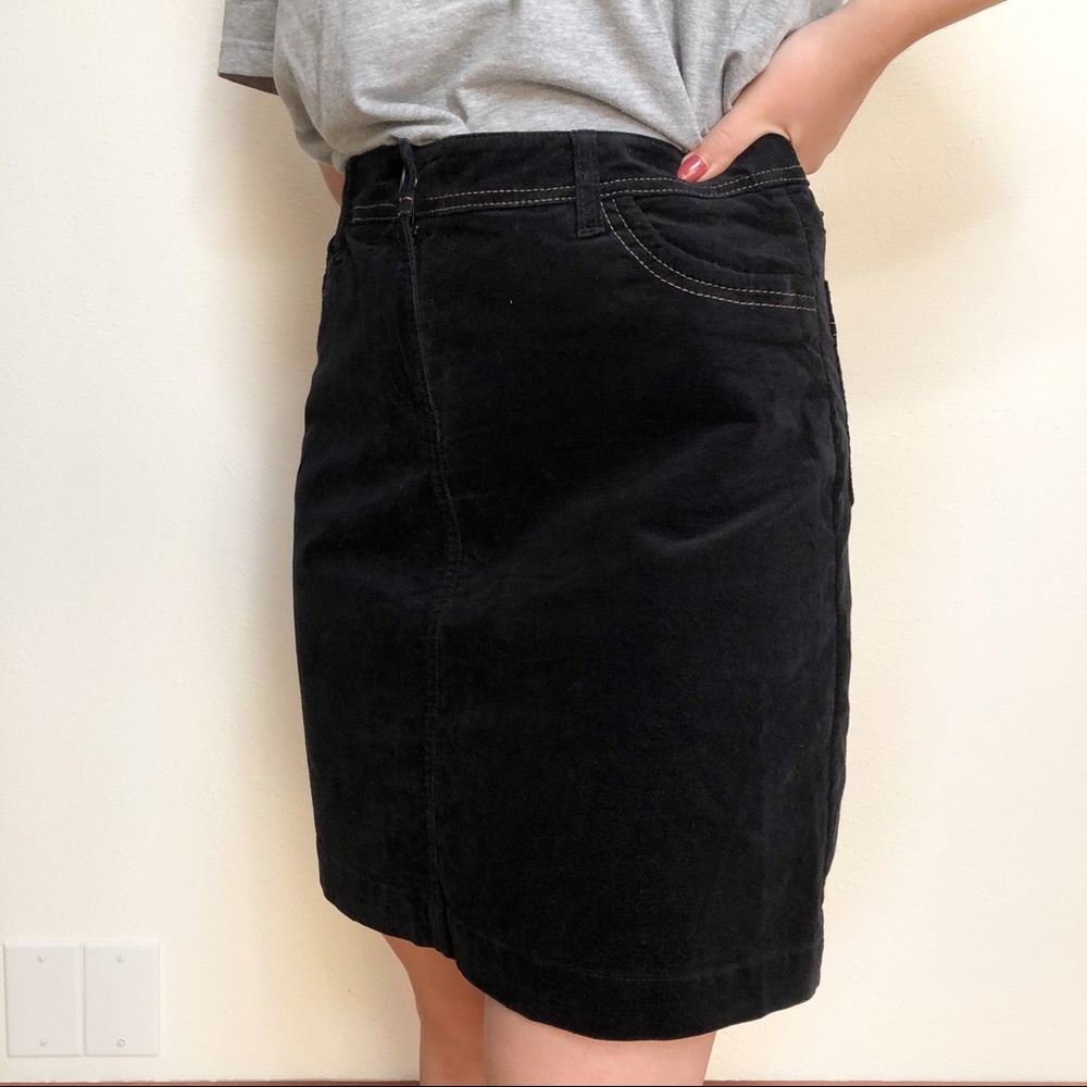 Boden Black Velvet Skirt Small Nearly New